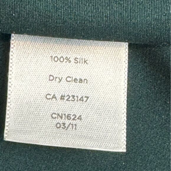 Talbots Green Silk Sleeveless Tiered Blouse 2P - Picture 4 of 6